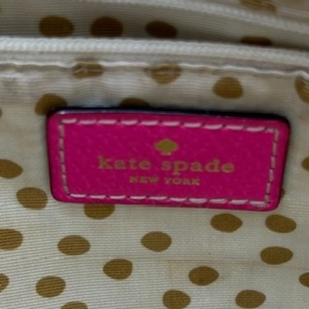 Kate Spade New York Straw Leather‎ Dome Satchel Bag Pink Tan Woven Handbag